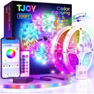 100ft LED Strip Lights RGB Color Changing Bluetooth Music Sync Lights for Room